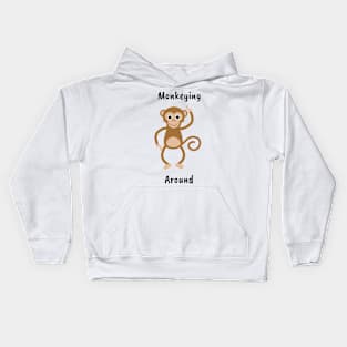 Monkeying Around Funny Design Kids Hoodie